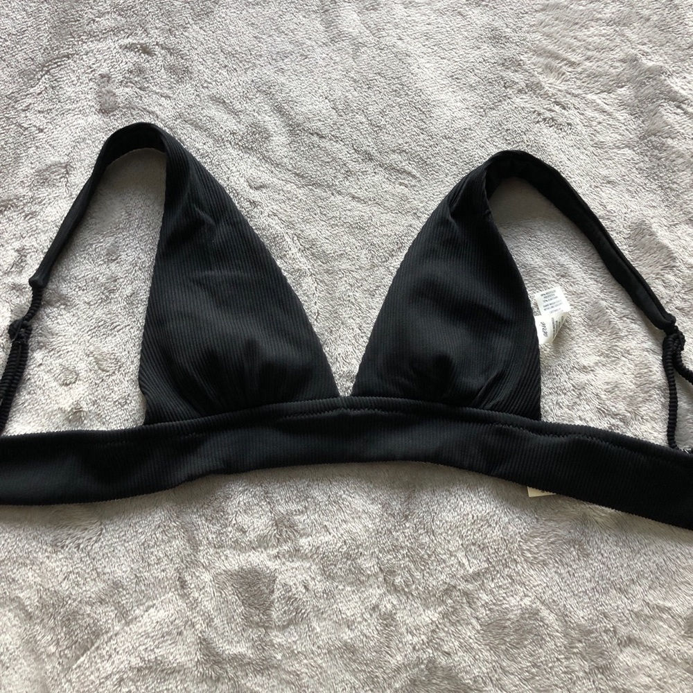 Aerie ribbed tie longline triangle bikini top